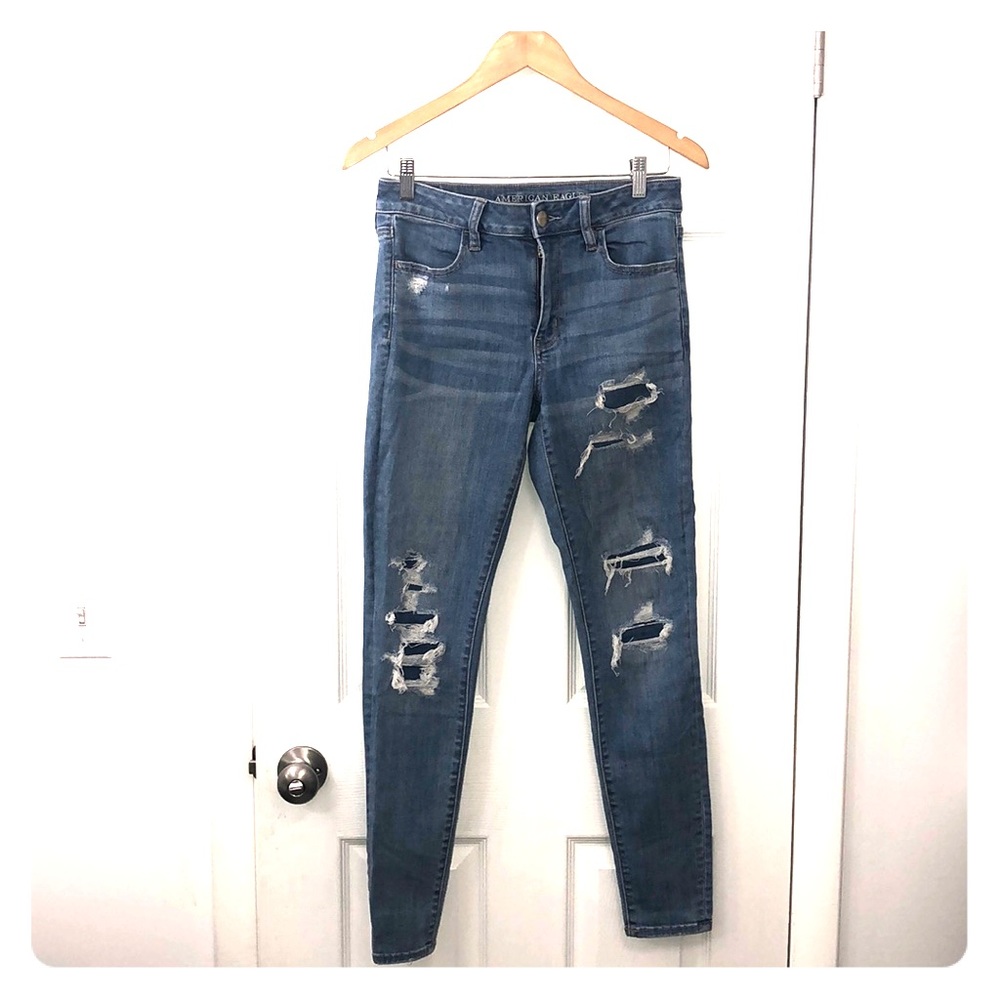 American Eagle Distressed Super Stretch X Jeans